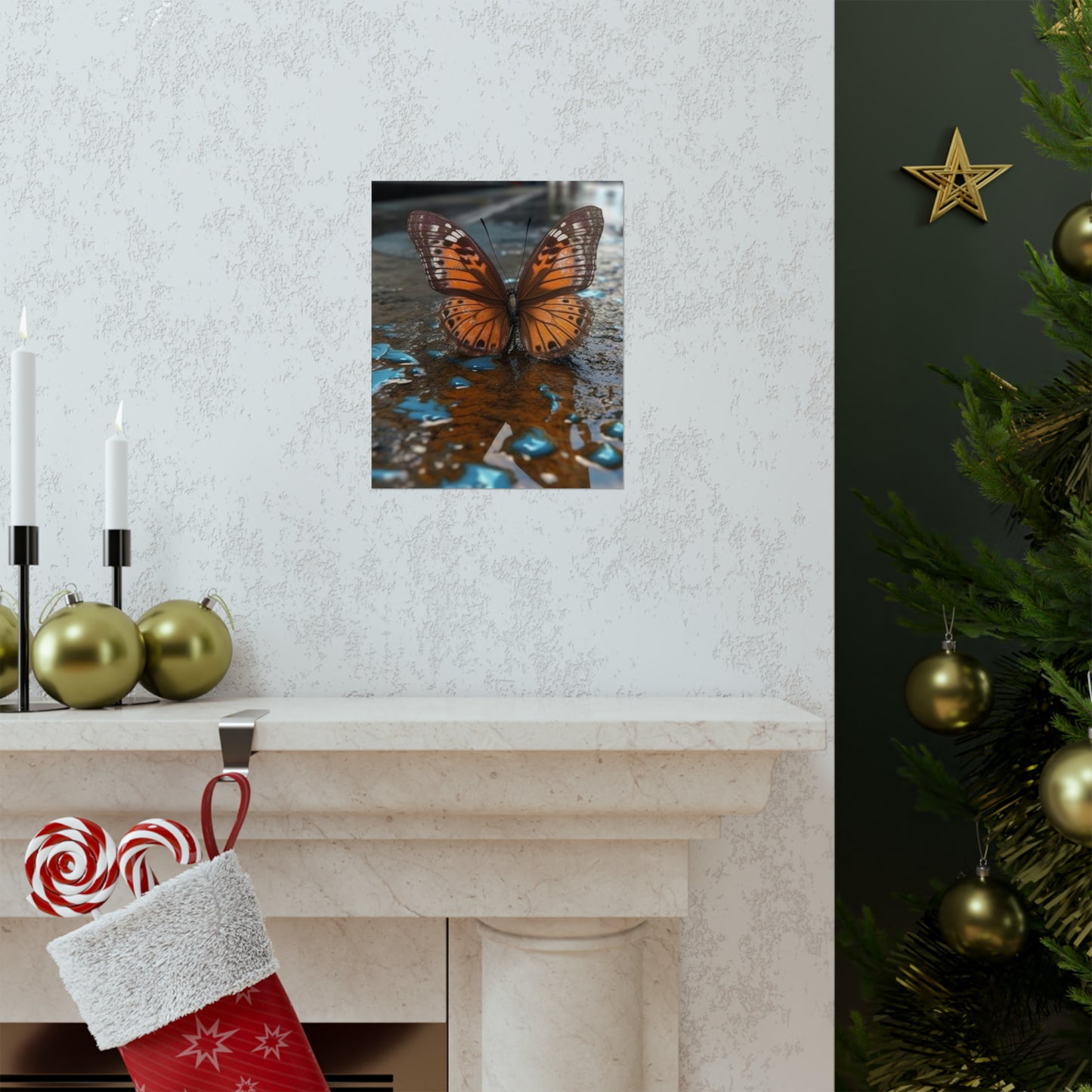 Premium Matte Vertical Posters Water Butterfly Street 2