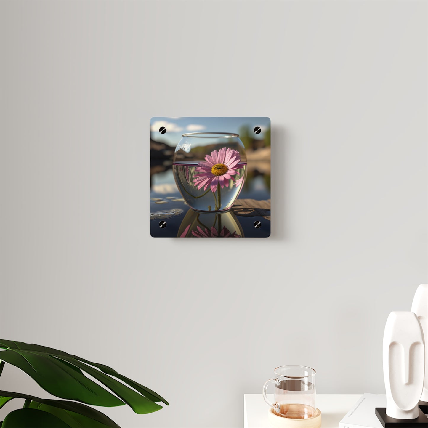 Acrylic Wall Art Panels Daisy in a vase 1