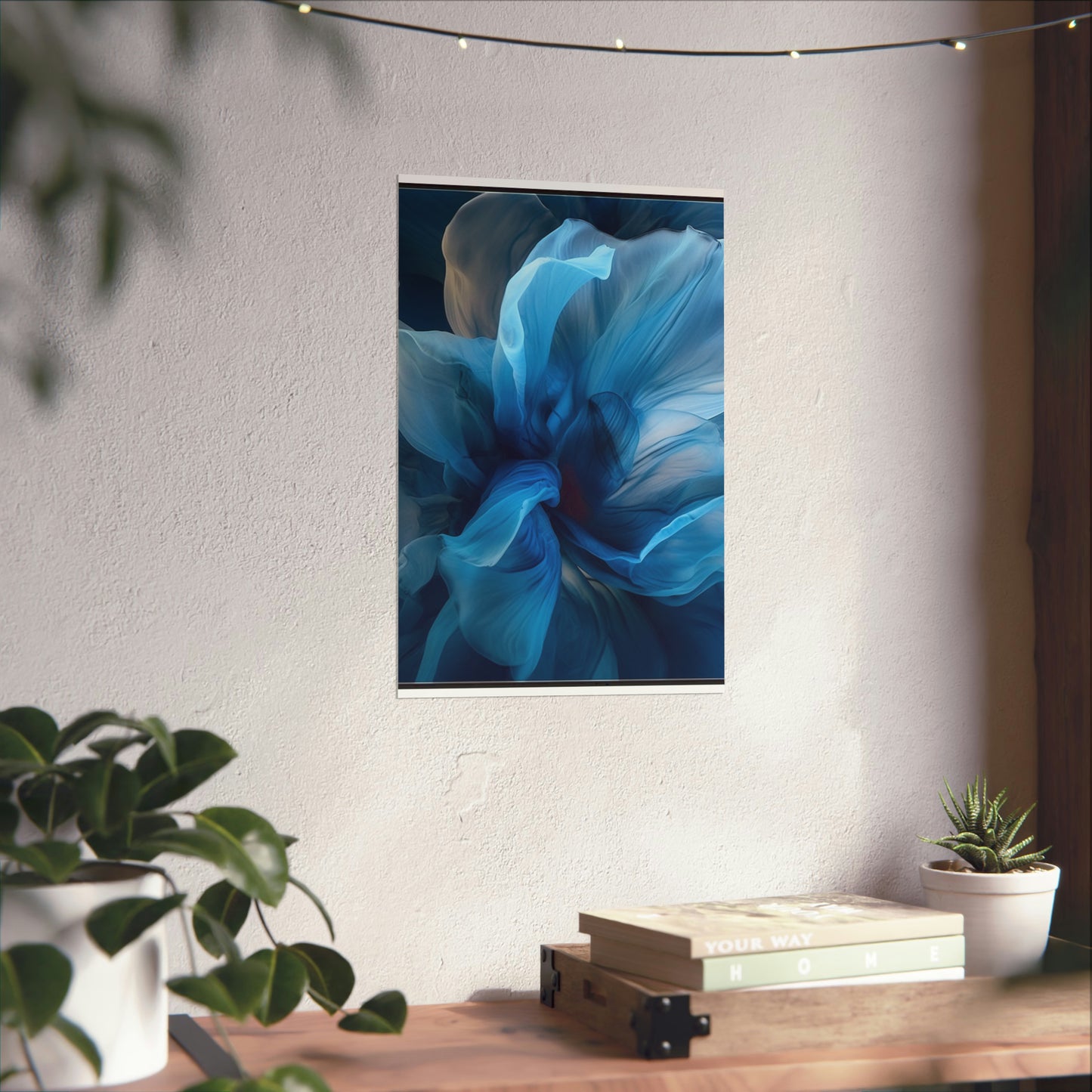 Premium Matte Vertical Posters Blue Tluip Abstract 2