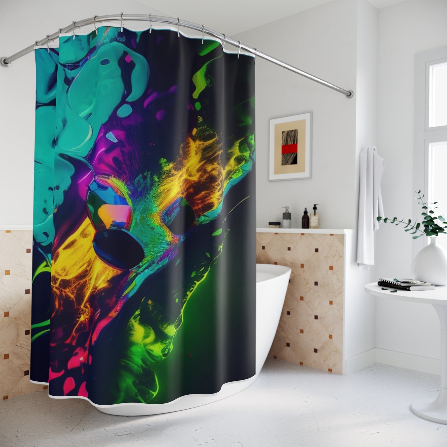 Polyester Shower Curtain Florescent Glow 4