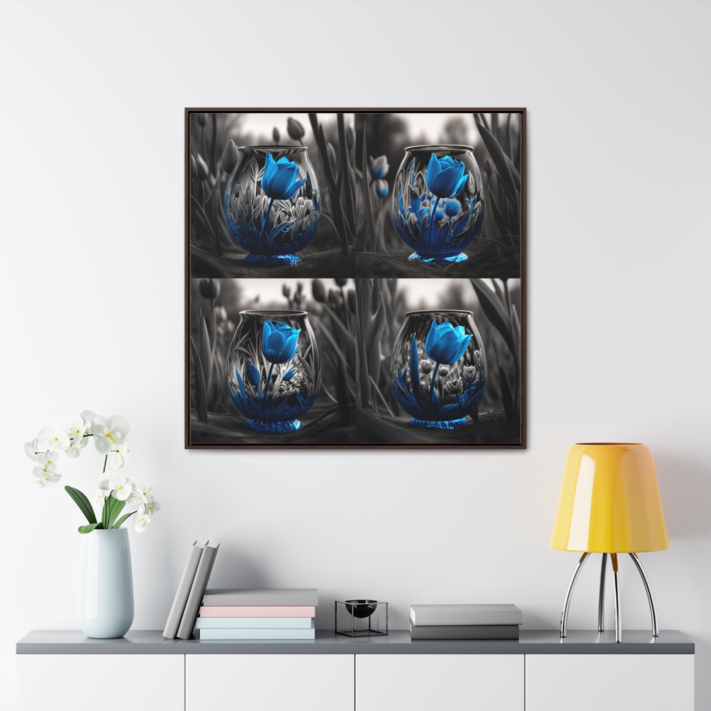 Gallery Canvas Wraps, Square Frame Tulip Blue 5