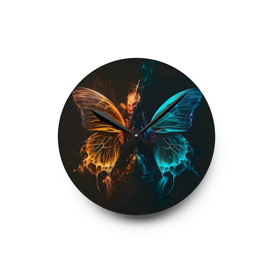 Acrylic Wall Clock Neon Glo Butterfly 4