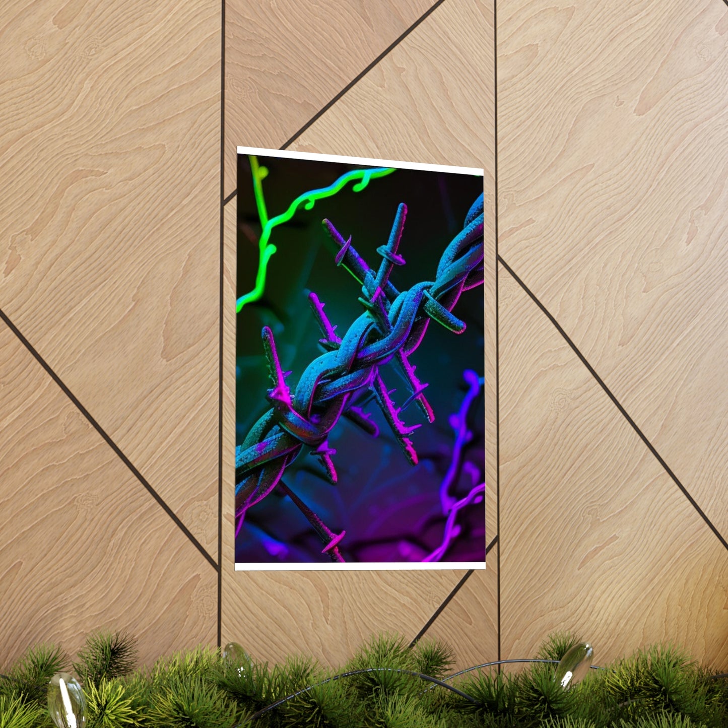 Premium Matte Vertical Posters Macro Neon Barbs 4