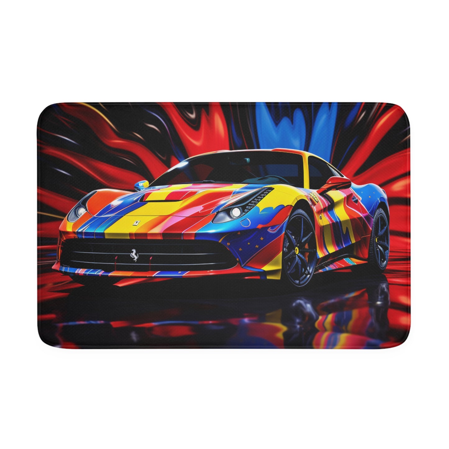 Memory Foam Bath Mat Hyper Colorfull Ferrari 1