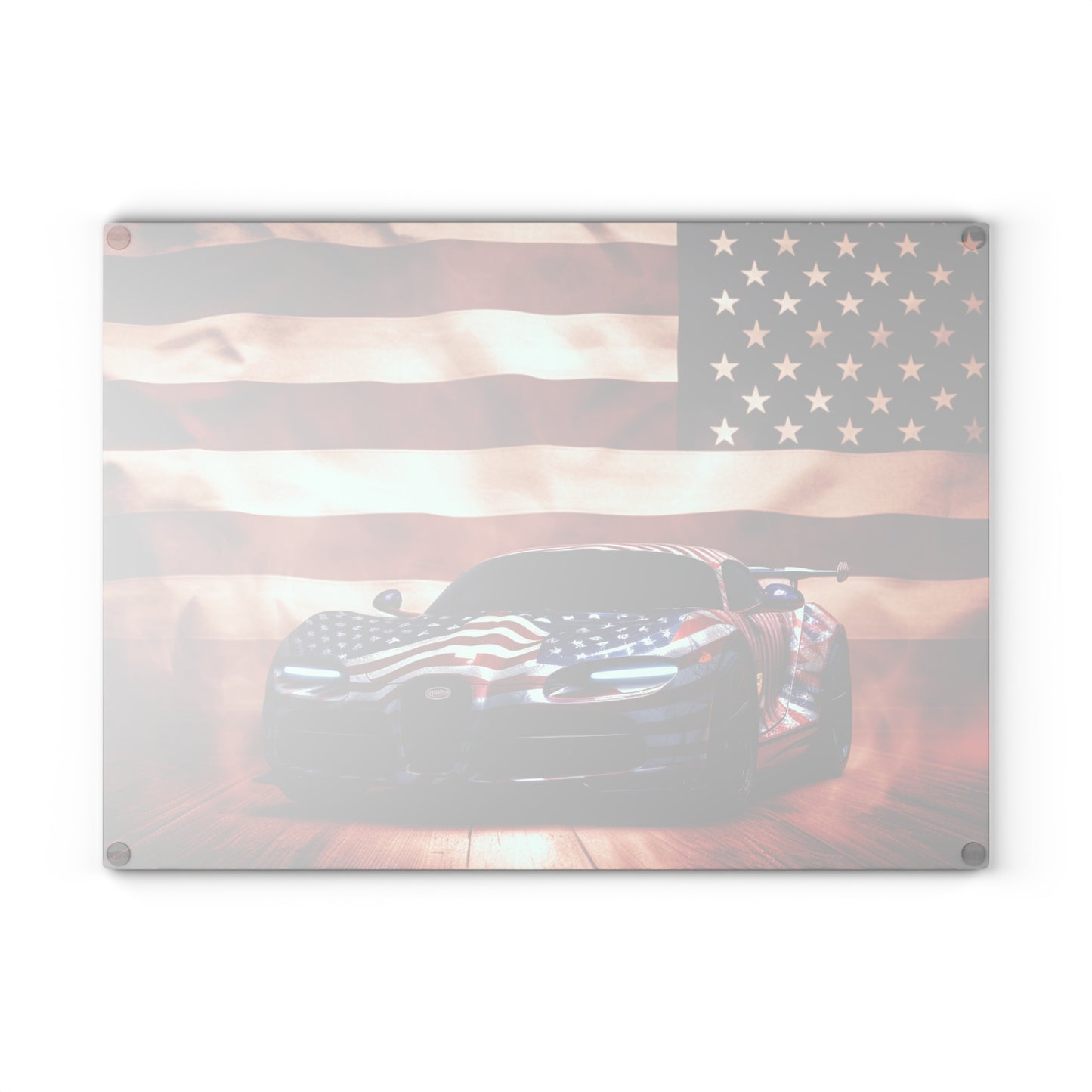 Glass Cutting Board Abstract American Flag Background Bugatti 2