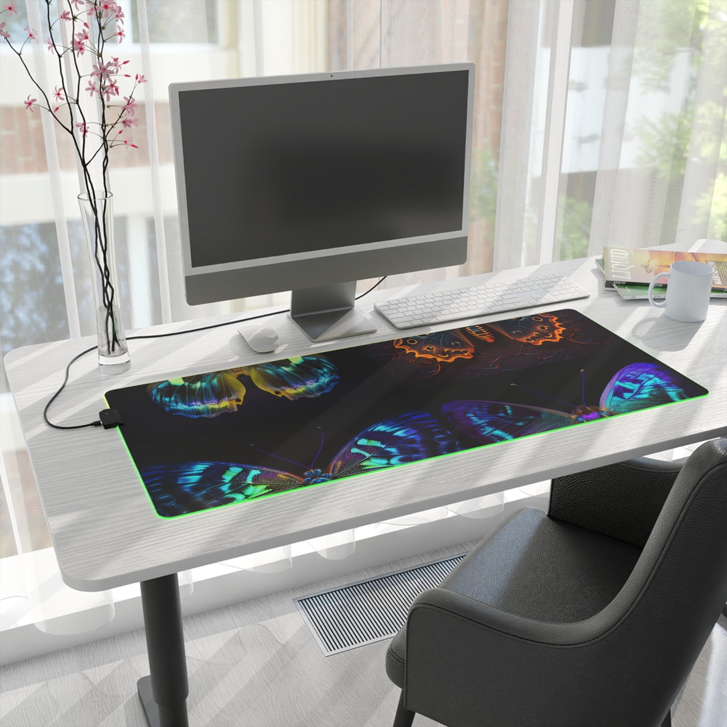 LED Gaming Mouse Pad Neon Hue Butterfly 5