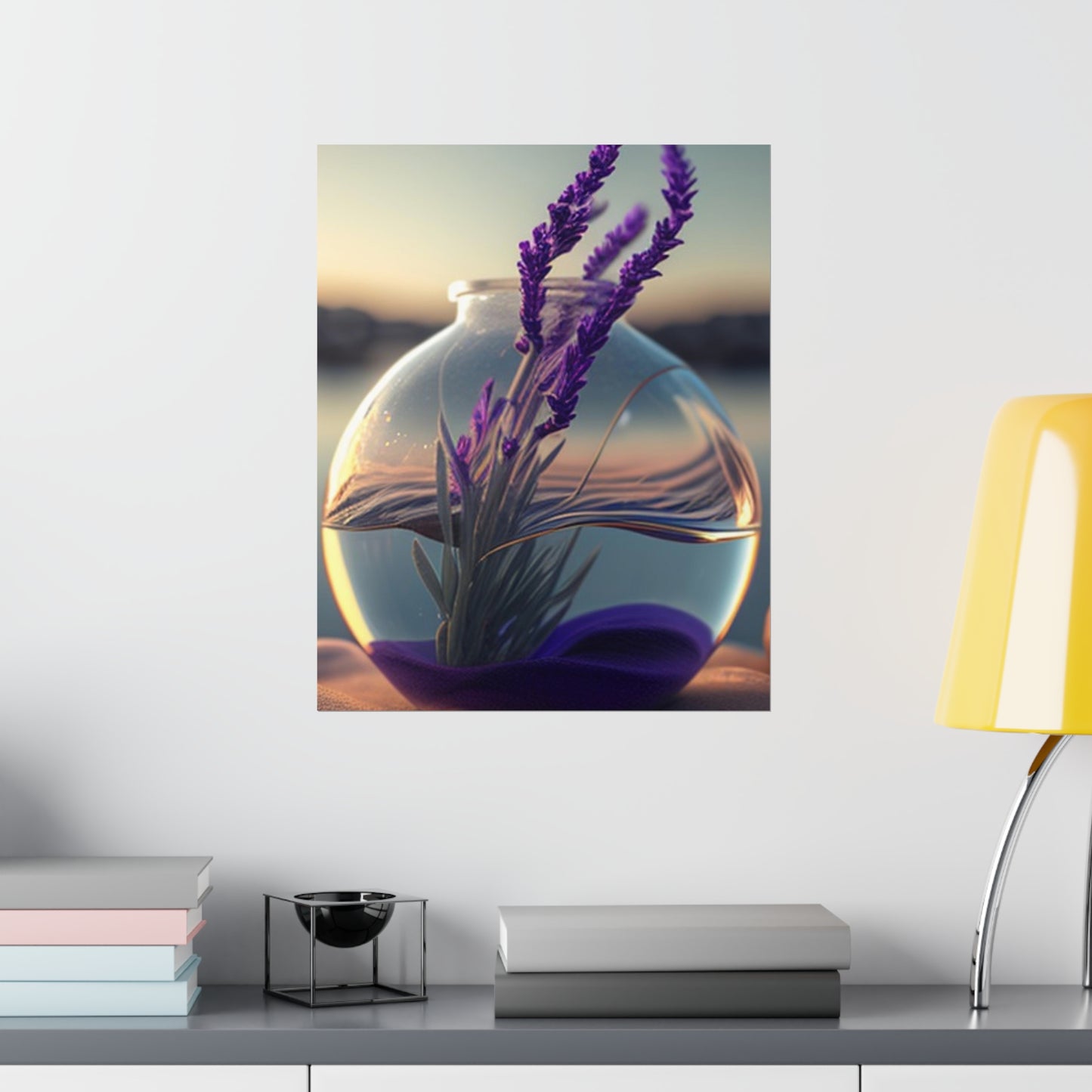 Premium Matte Vertical Posters Lavender in a vase 3