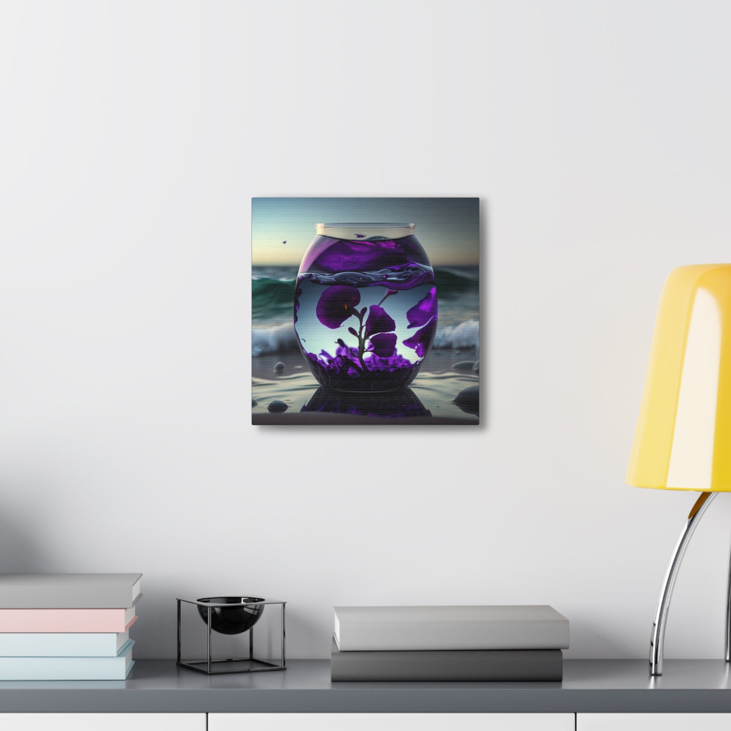 Canvas Gallery Wraps Purple Sweet pea in a vase 4