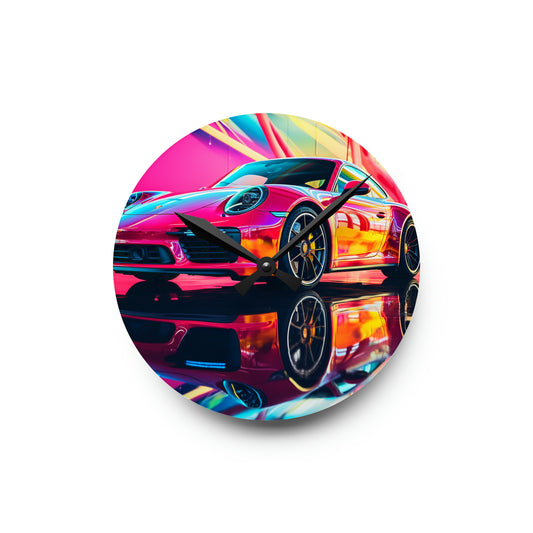 Acrylic Wall Clock Macro Porsche 4