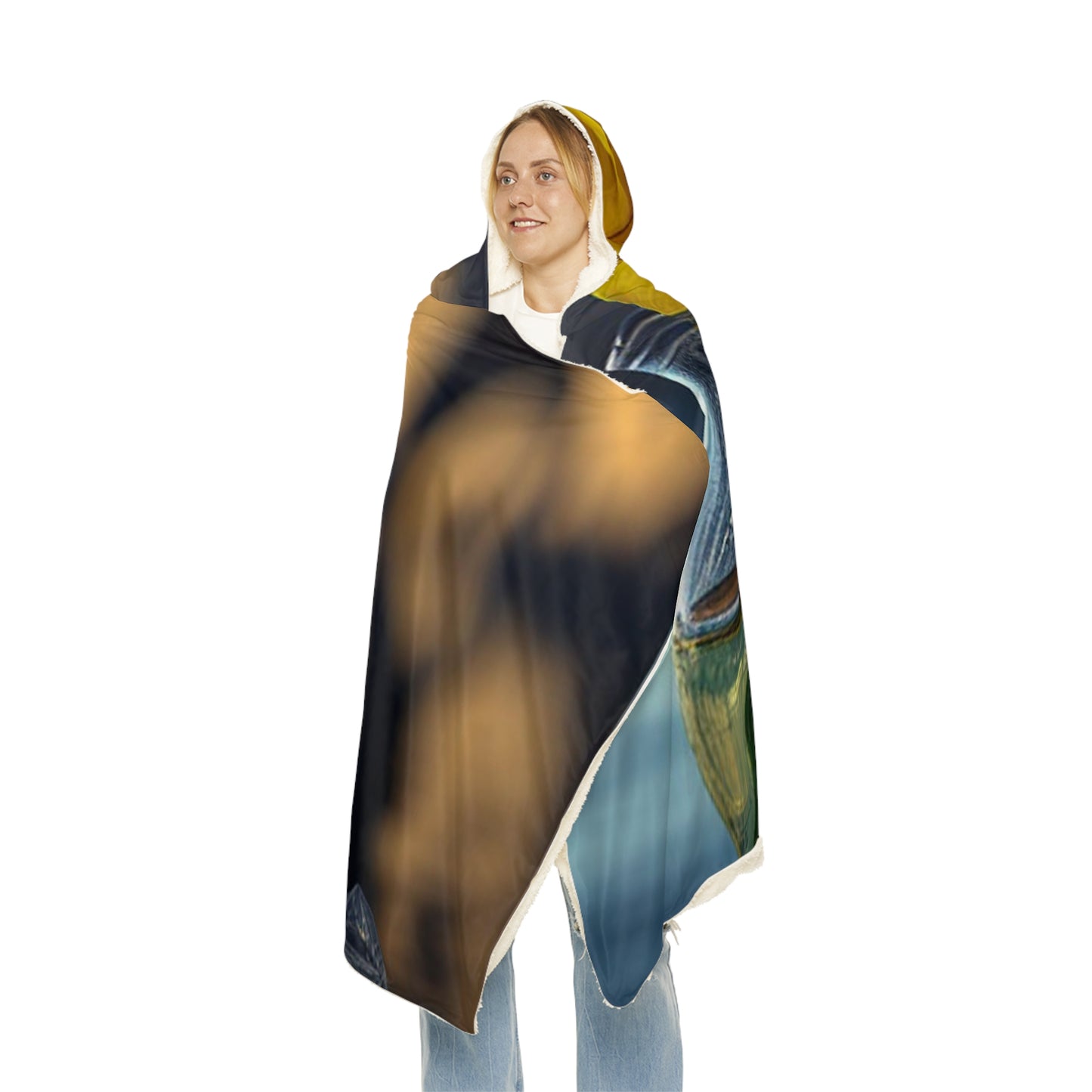 Snuggle Hooded Blanket Yellow Gladiolus glass 3
