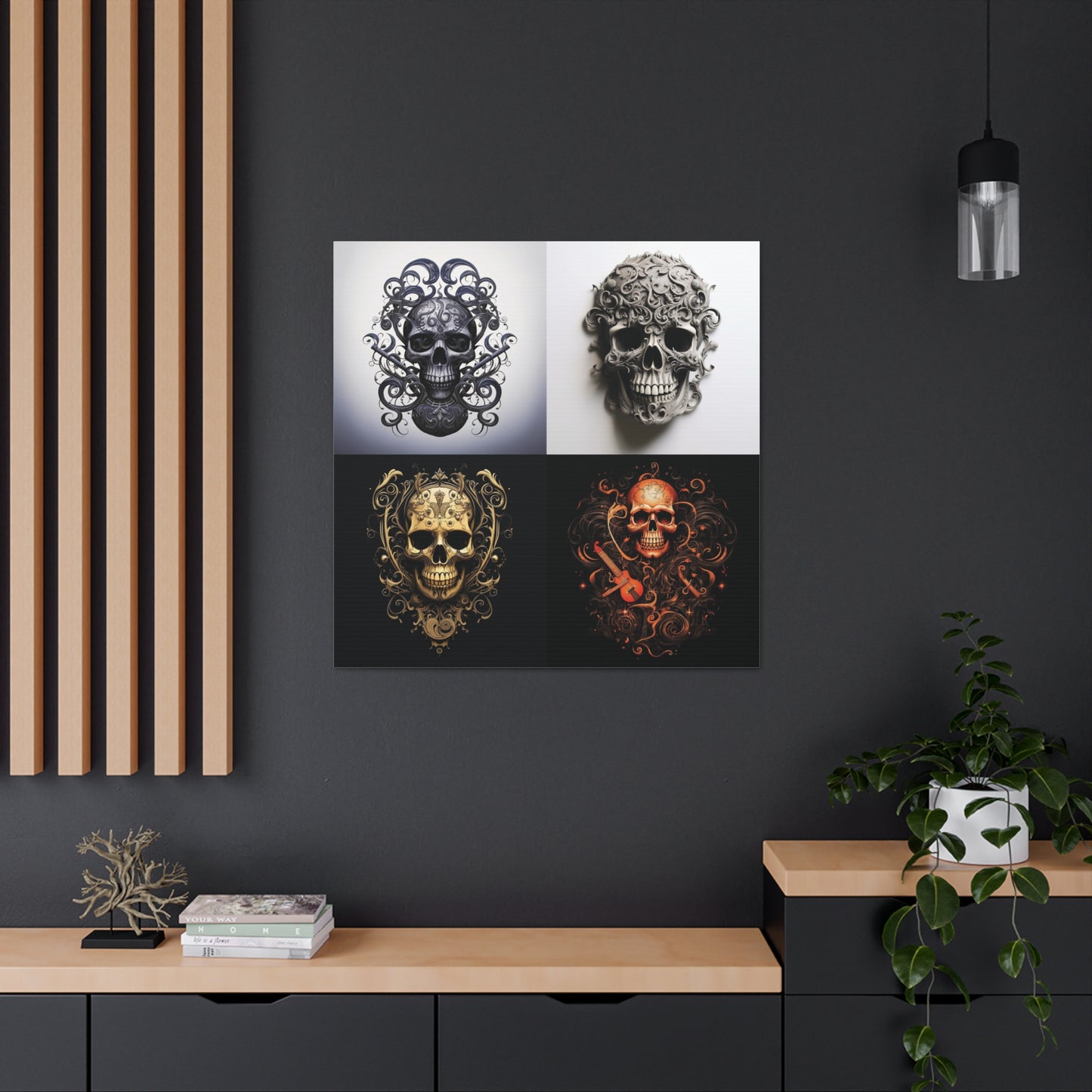 Canvas Gallery Wraps Skull Treble Clef 5