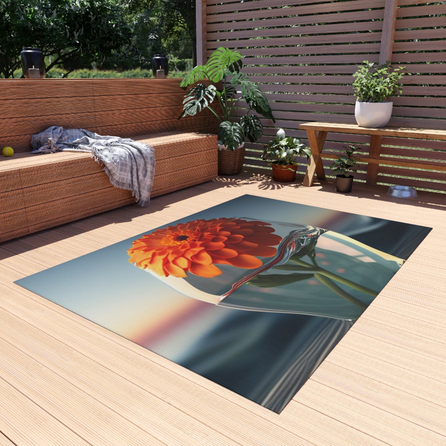 Outdoor Rug  Orange Zinnia 4