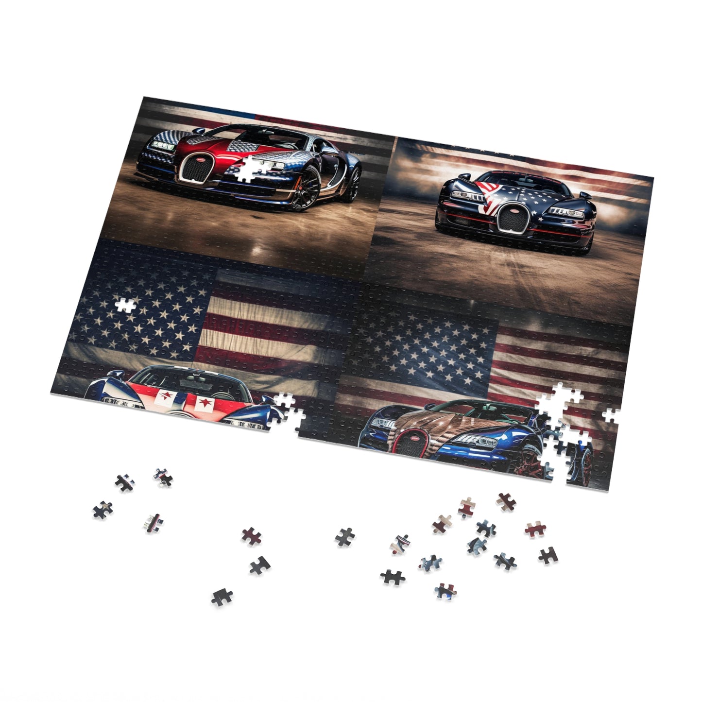 Jigsaw Puzzle (30, 110, 252, 500,1000-Piece) Bugatti American Flag 5