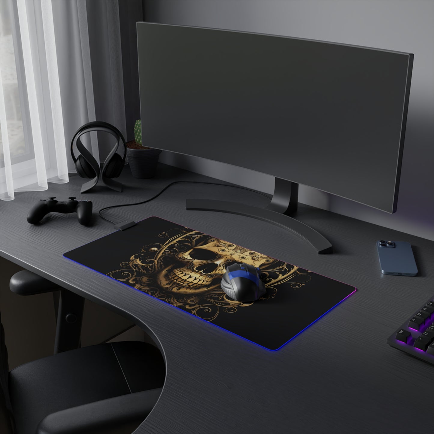 LED Gaming Mouse Pad Skull Treble Clef 3