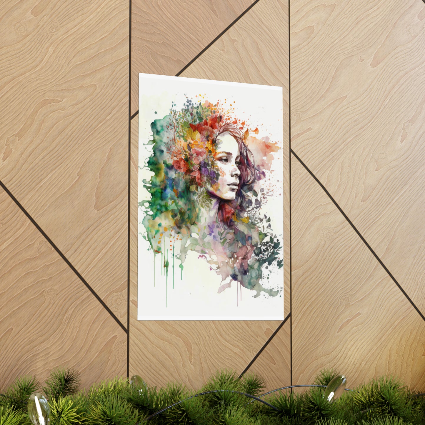 Premium Matte Vertical Posters Mother Nature Bright Spring Colors Realistic Watercolor 3