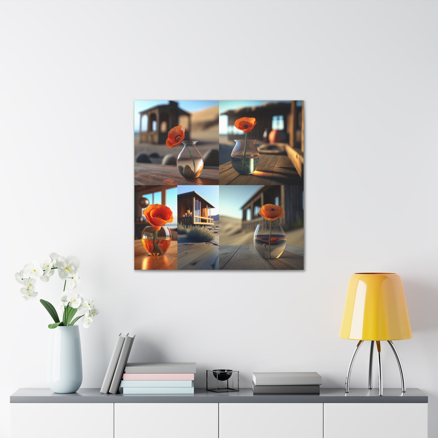 Canvas Gallery Wraps Poppy in a Glass Vase 5