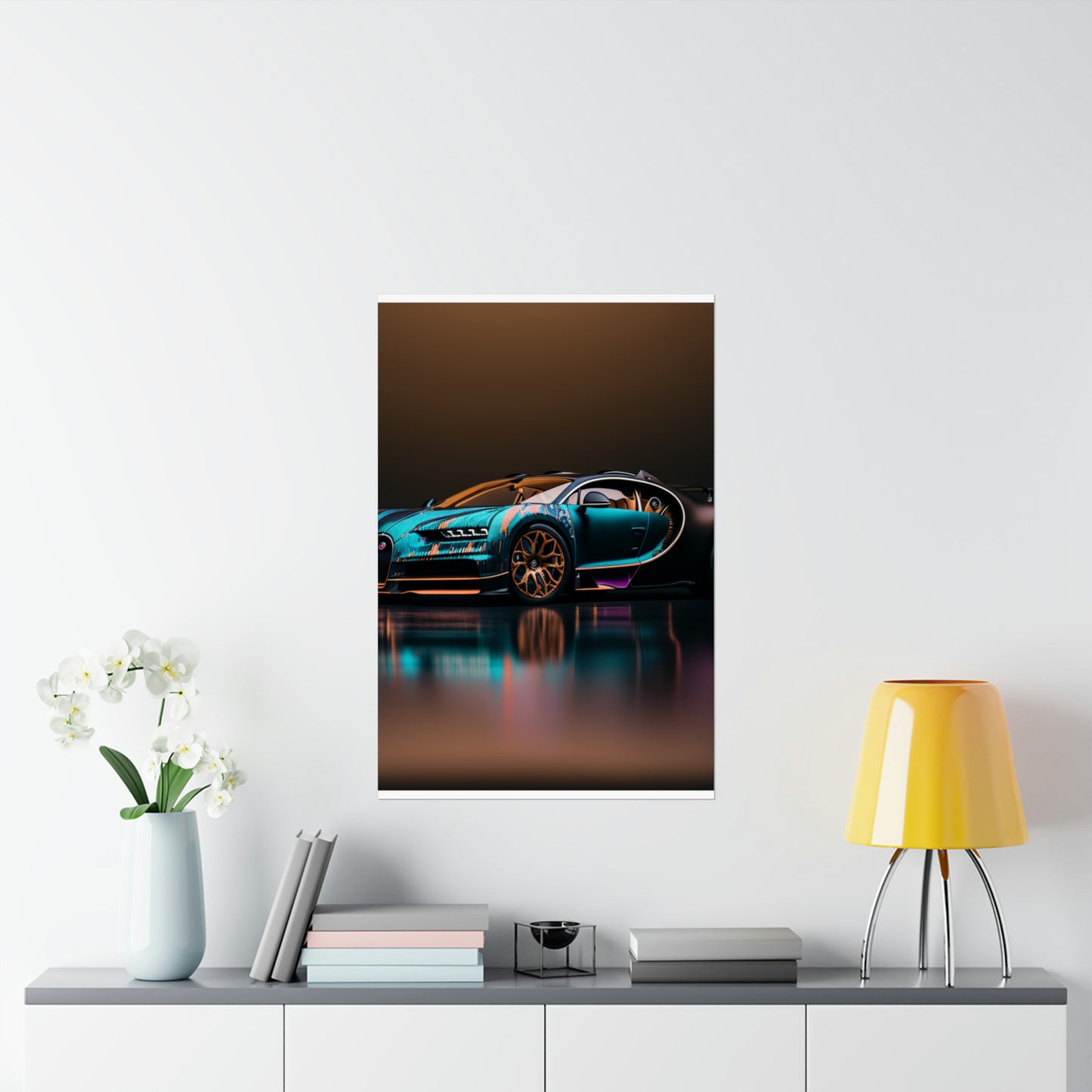 Premium Matte Vertical Posters Bugatti Blue 2