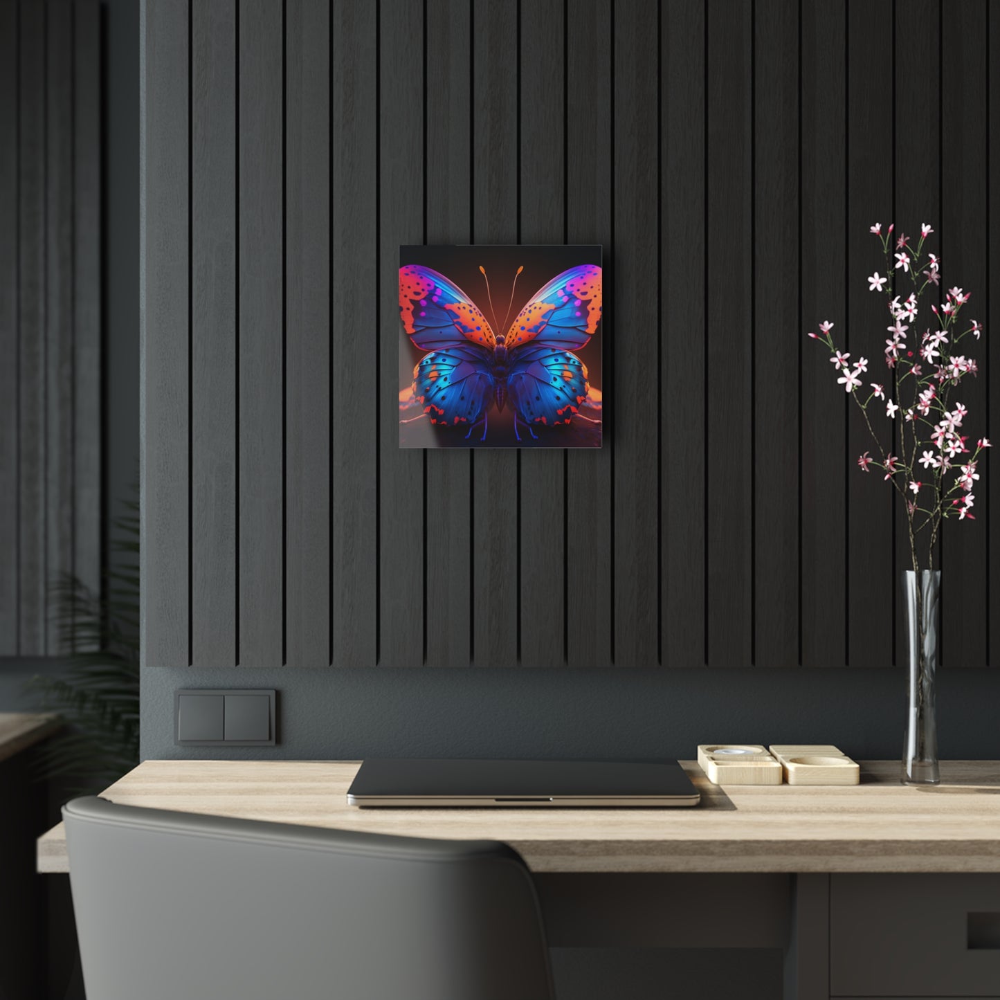 Acrylic Prints Neon Butterfly Macro 3