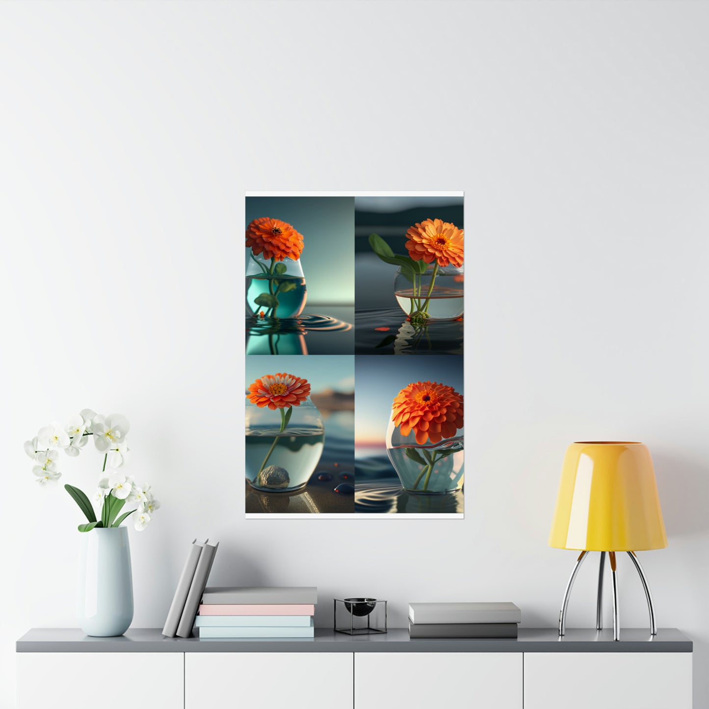 Premium Matte Vertical Posters Orange Zinnia 5