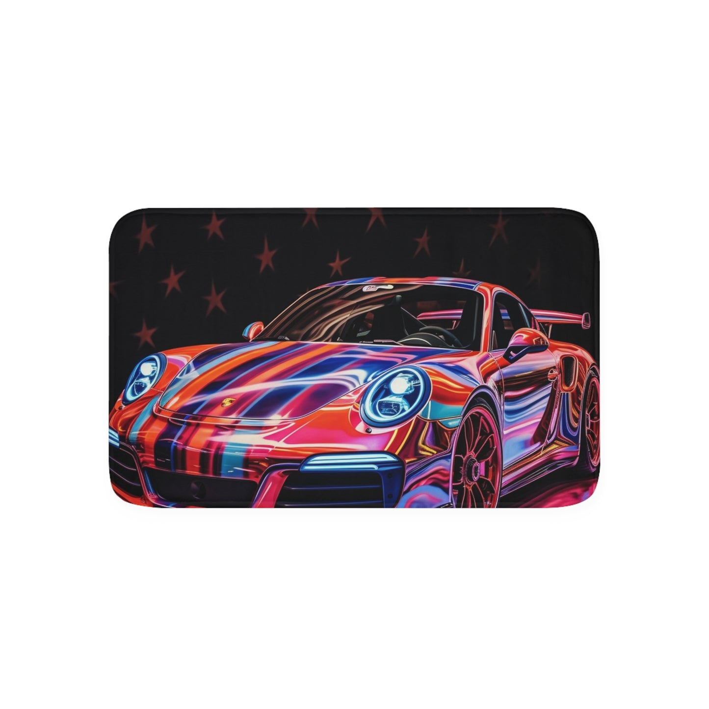 Memory Foam Bath Mat American Flag Colored Porsche 1