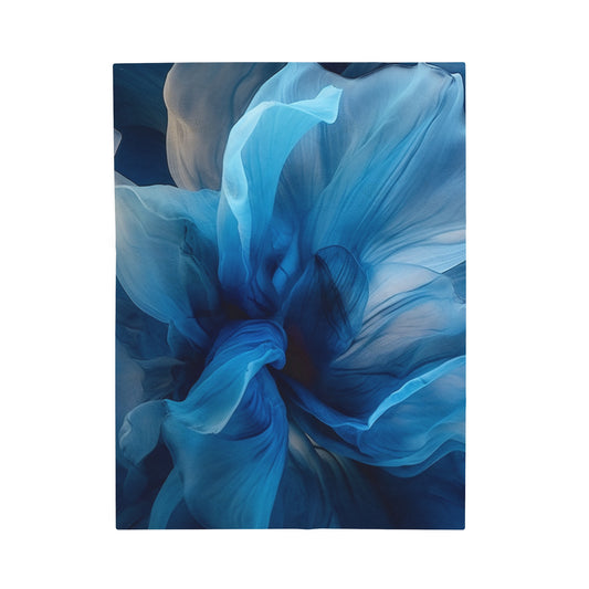 Velveteen Plush Blanket Blue Tluip Abstract 2