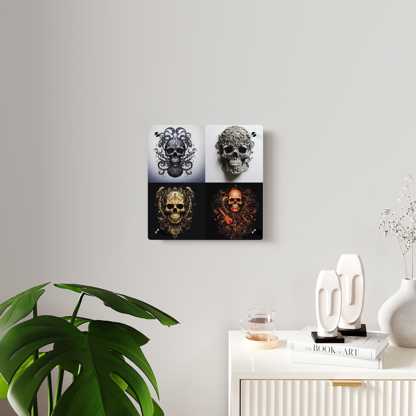 Acrylic Wall Art Panels Skull Treble Clef 5