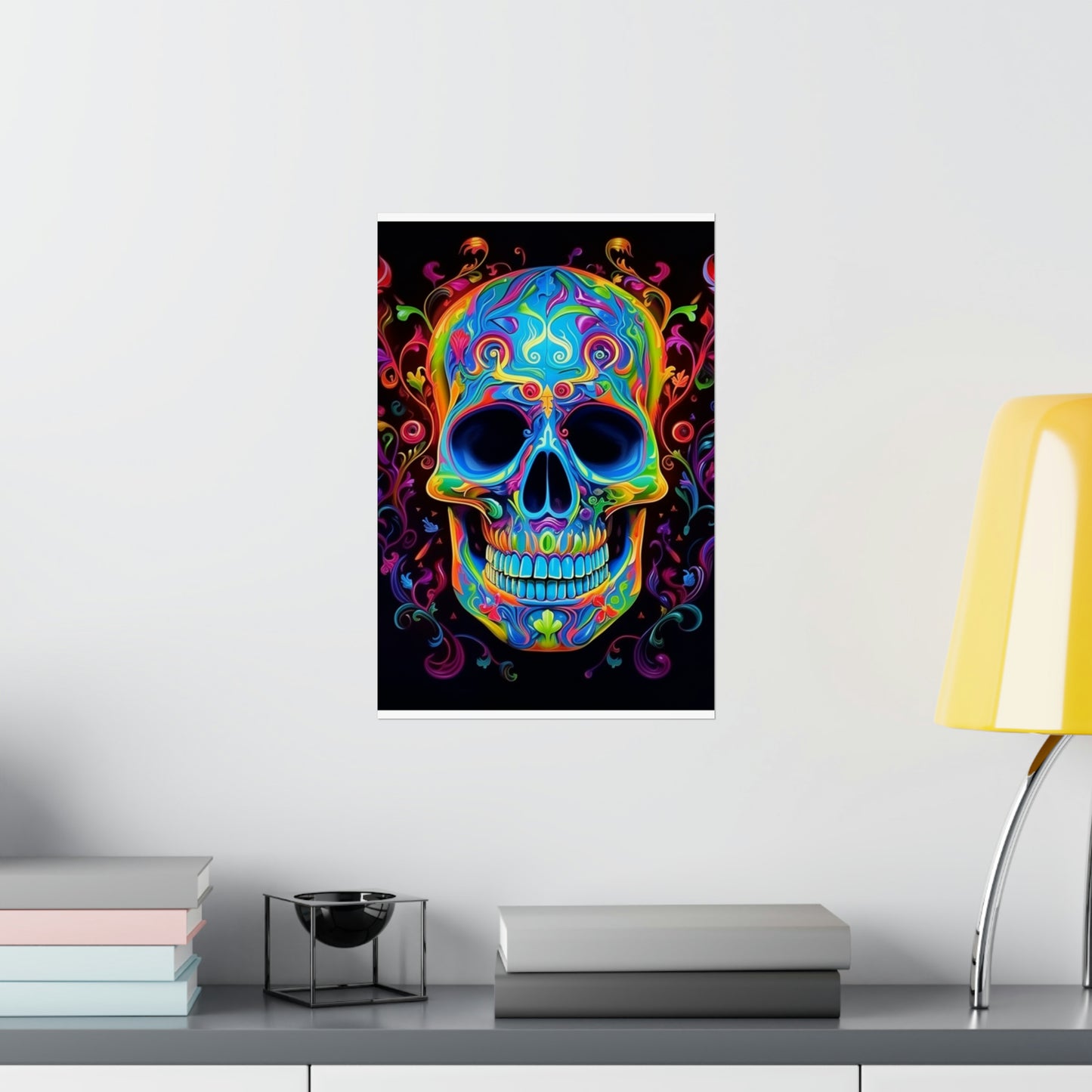 Premium Matte Vertical Posters Macro Skull Color 4