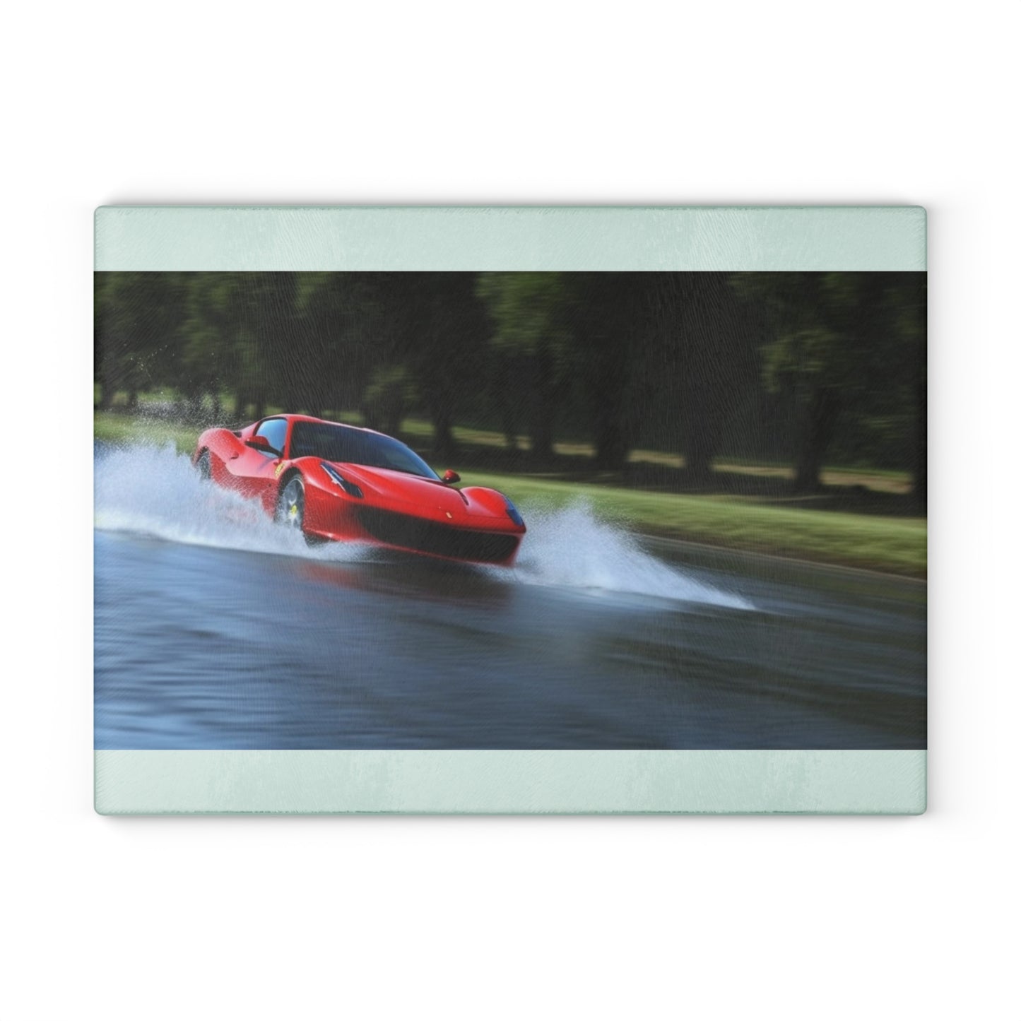 Glass Cutting Board Water Ferrari Splash 3