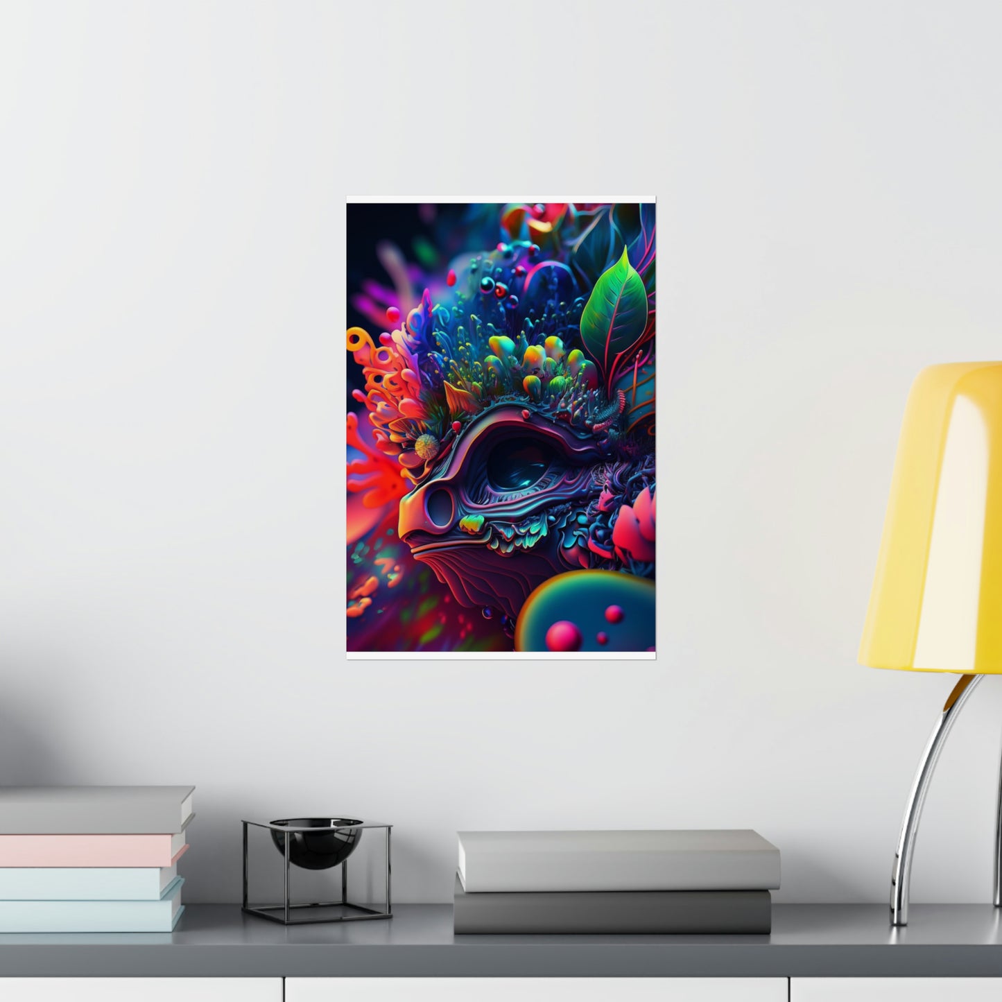 Premium Matte Vertical Posters Florescent Skull Death 2