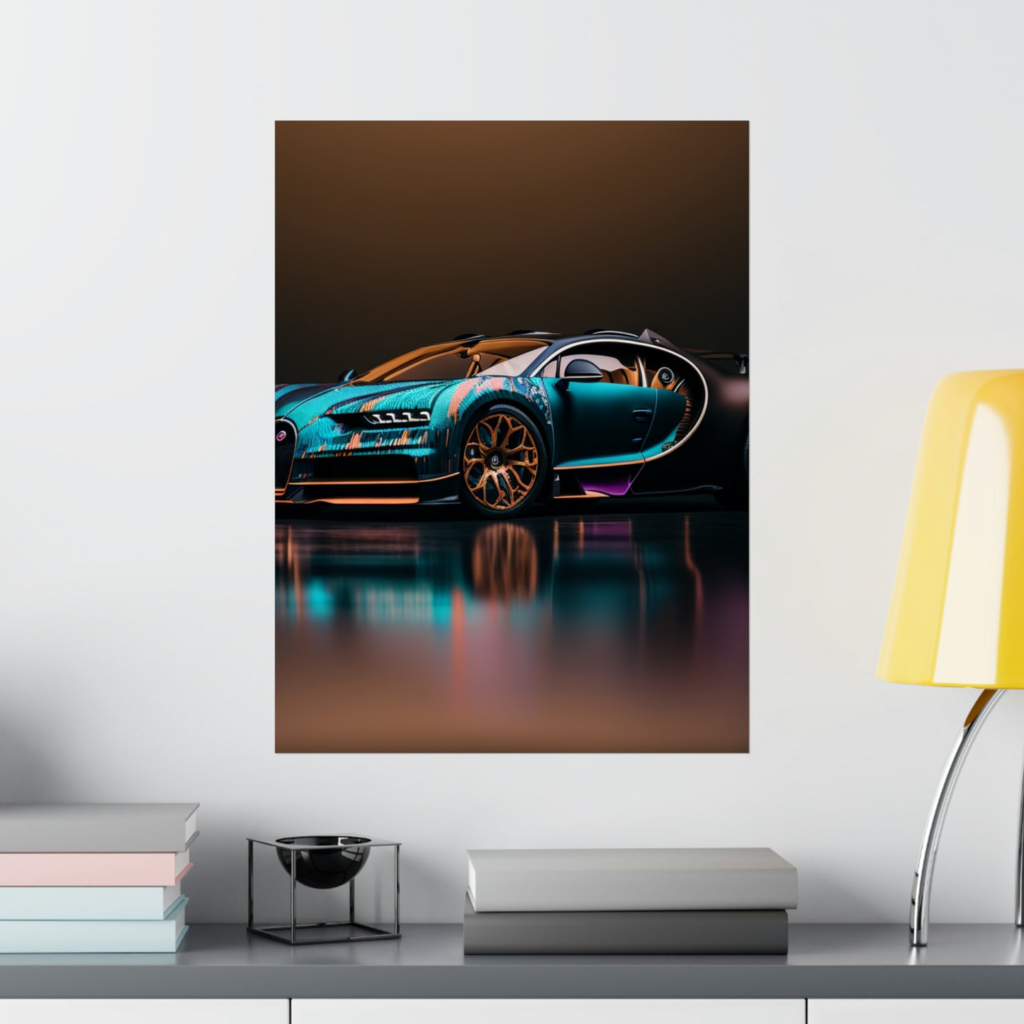 Premium Matte Vertical Posters Bugatti Blue 2