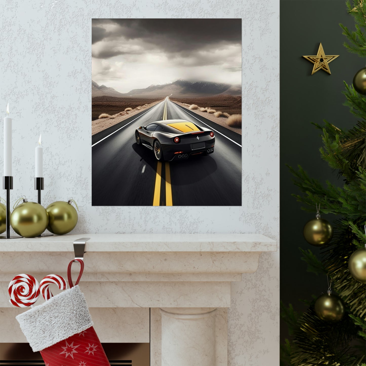 Premium Matte Vertical Posters Ferrari Road 4