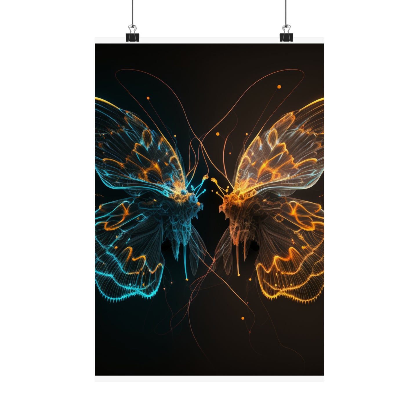 Premium Matte Vertical Posters Neon Glo Butterfly 1