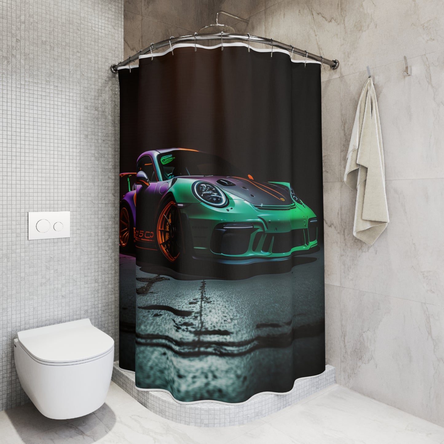 Polyester Shower Curtain Porsche Color 4