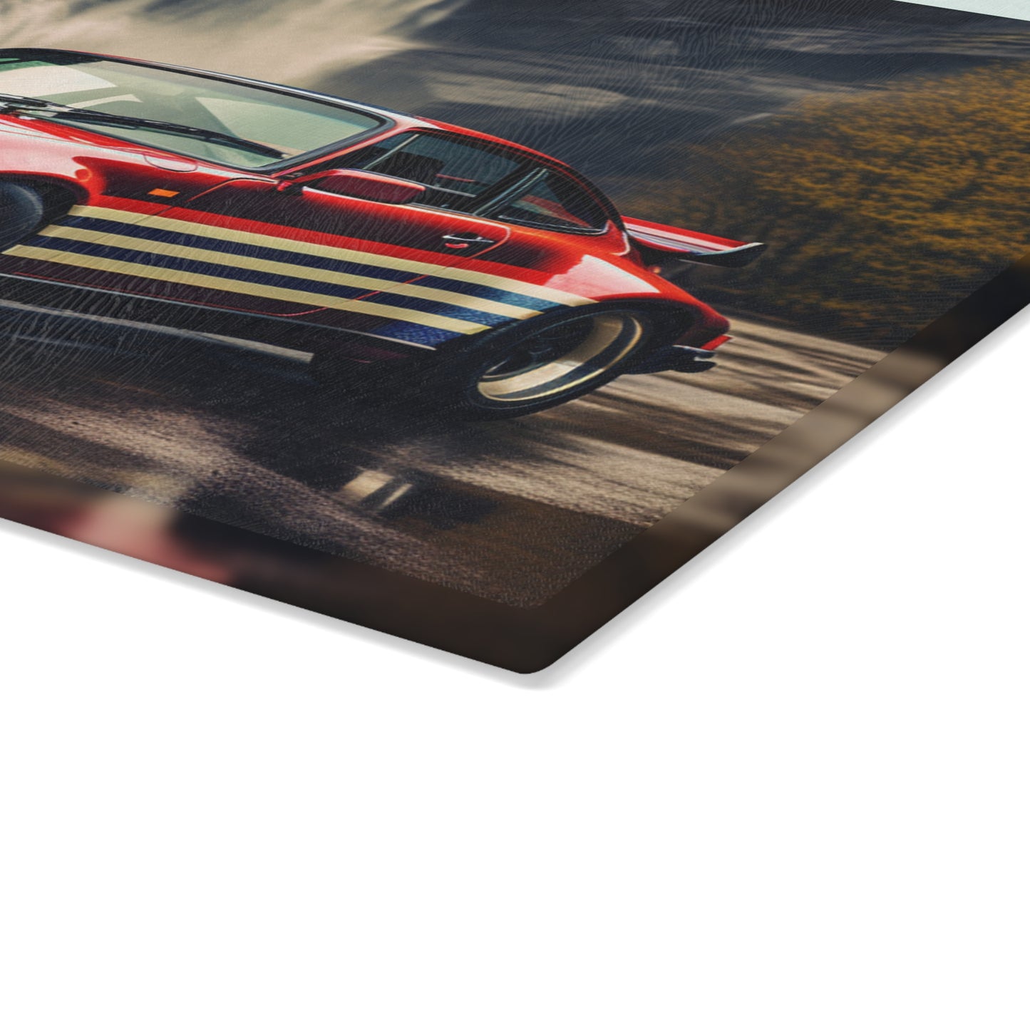 Glass Cutting Board American Flag Porsche Abstract 1