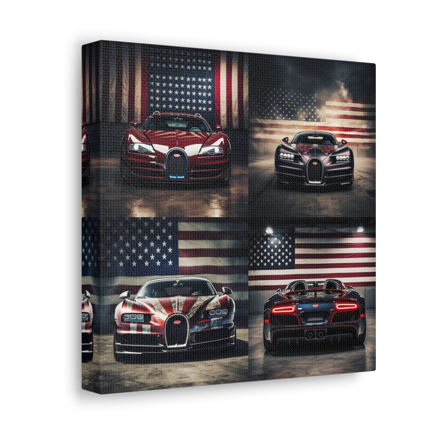 Canvas Gallery Wraps American Flag Background Bugatti 5