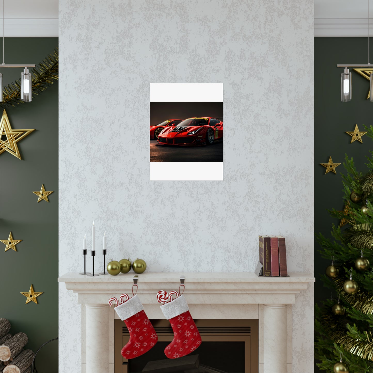 Premium Matte Vertical Posters Ferrari Red 4