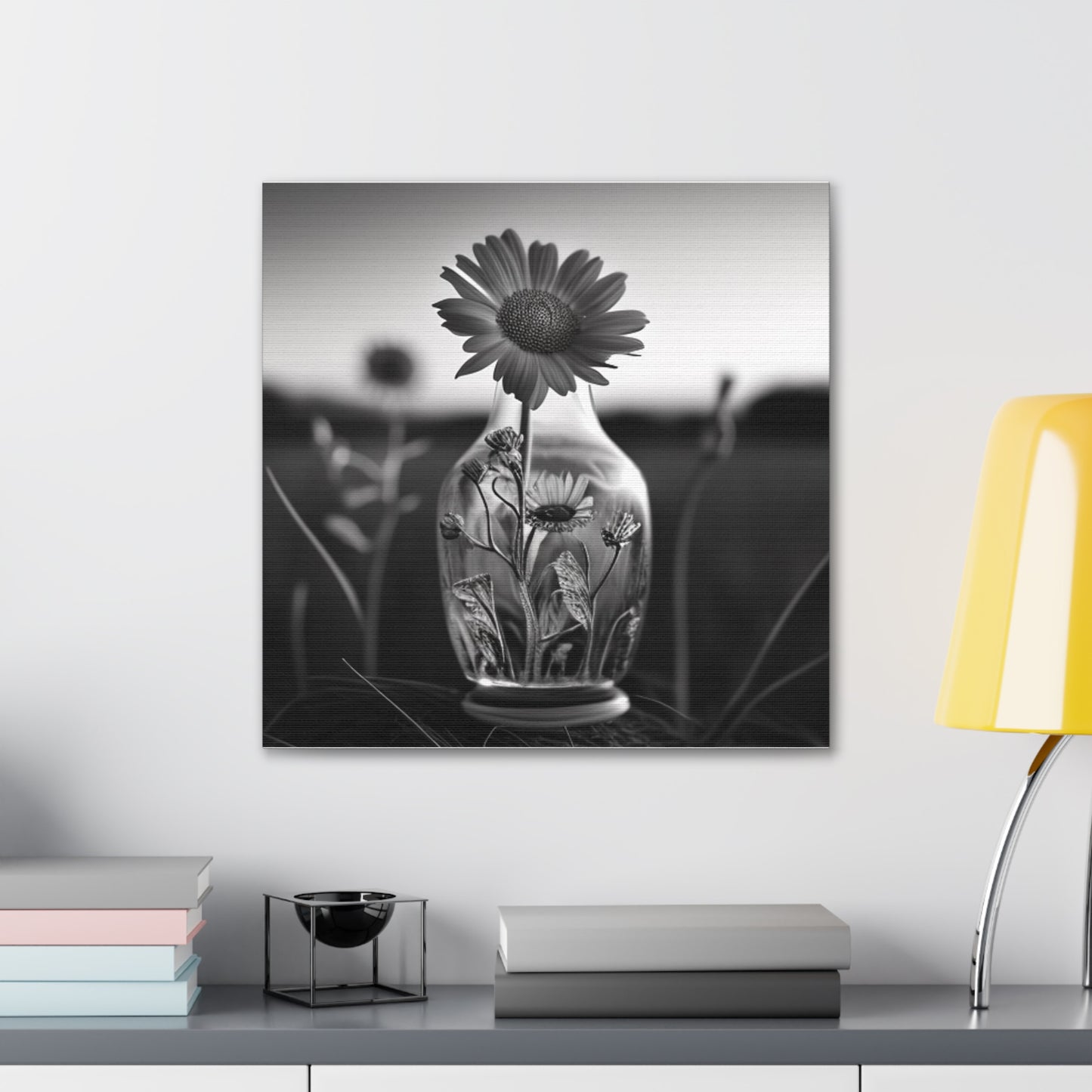 Canvas Gallery Wraps Yellw Sunflower in a vase 2