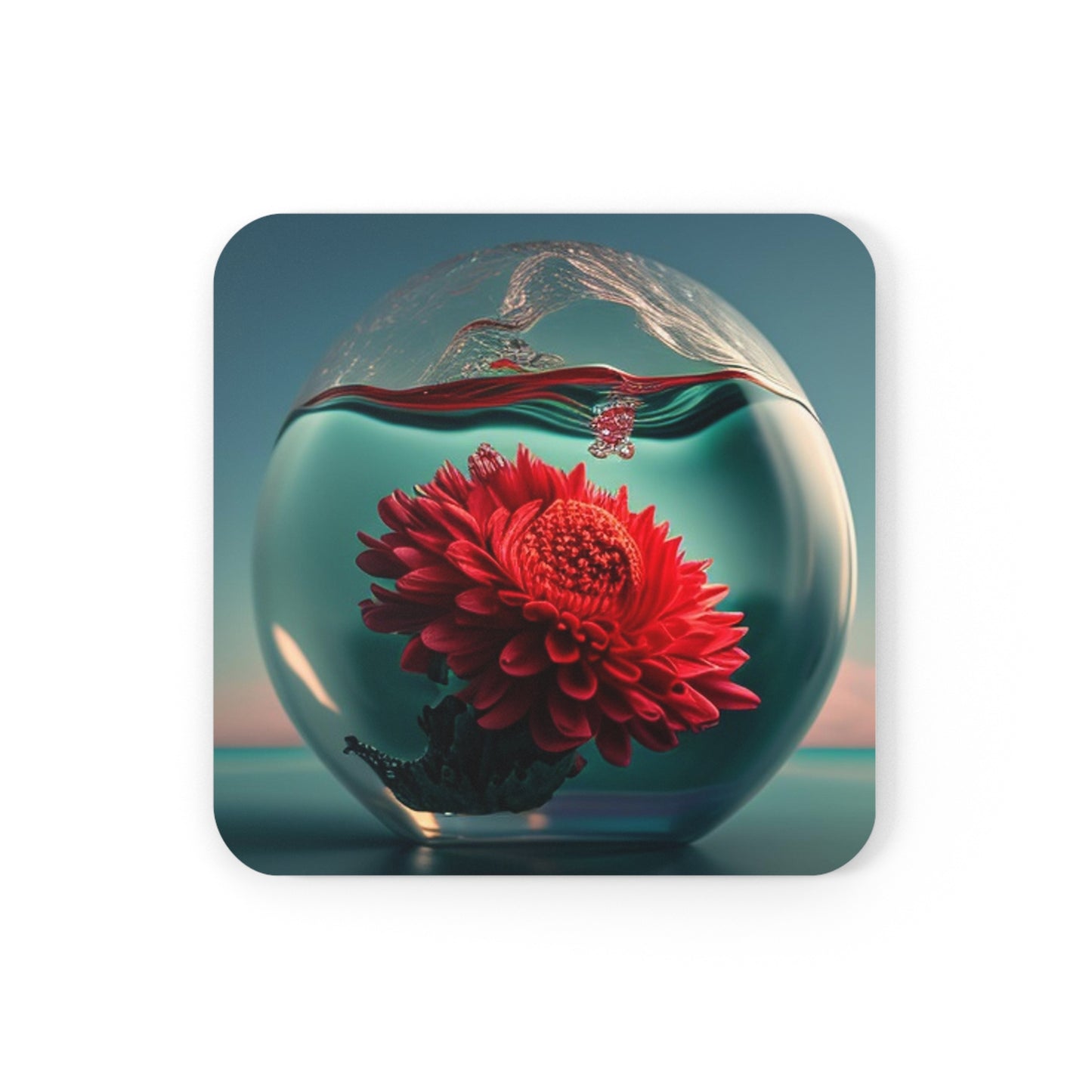 Corkwood Coaster Set Chrysanthemum 4