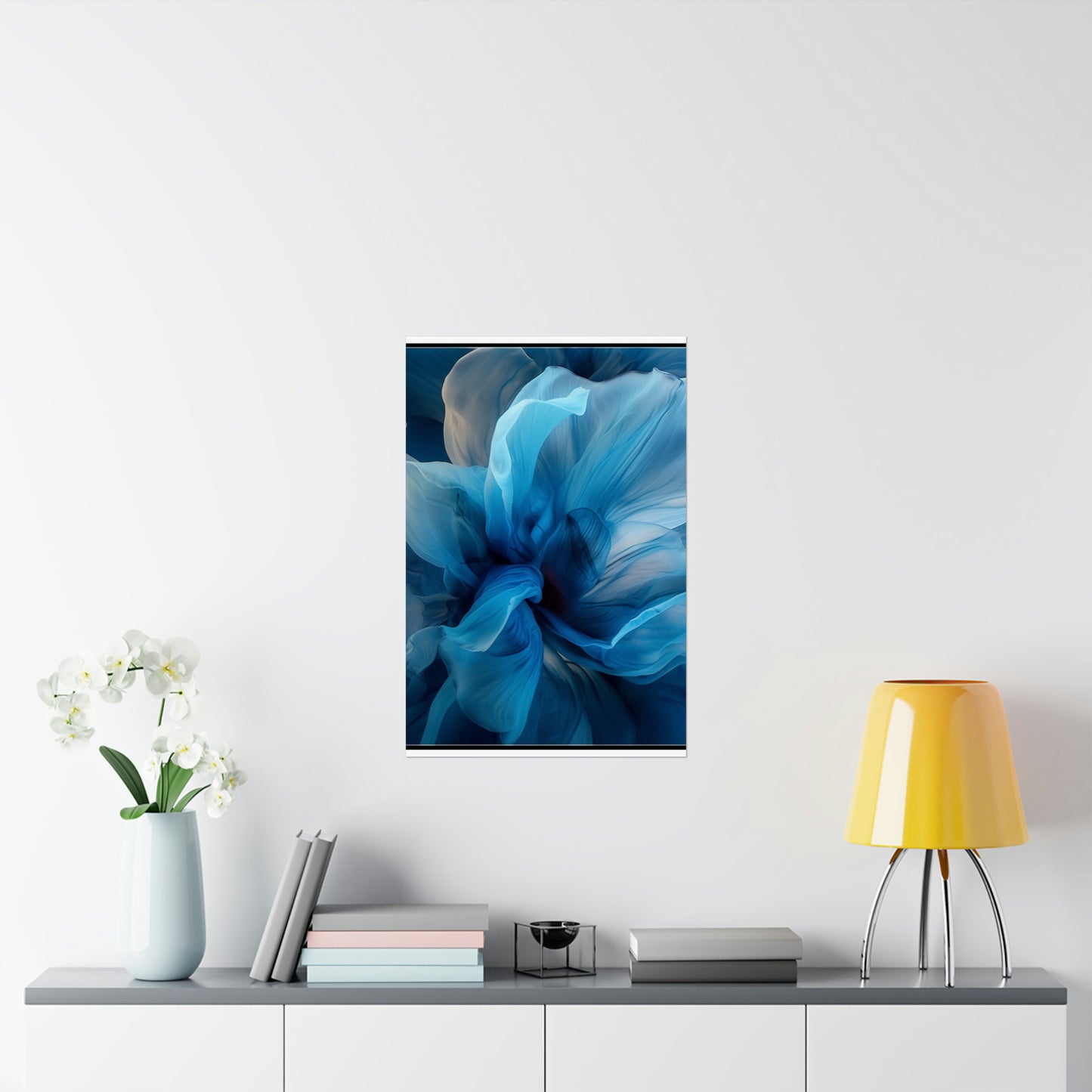 Premium Matte Vertical Posters Blue Tluip Abstract 2