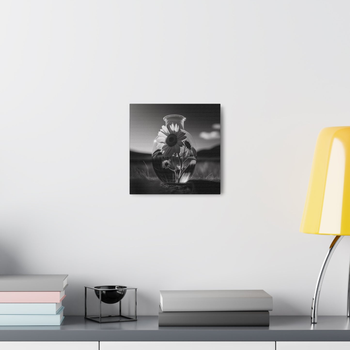 Canvas Gallery Wraps Yellw Sunflower in a vase 4