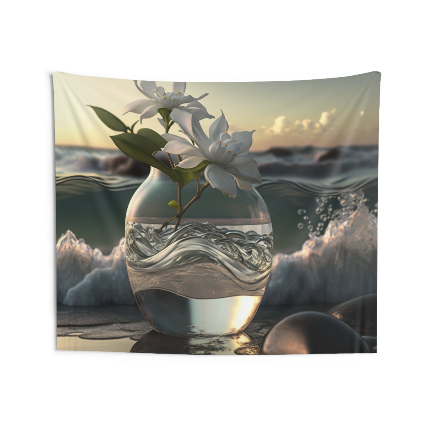 Indoor Wall Tapestries Jasmine glass vase 2