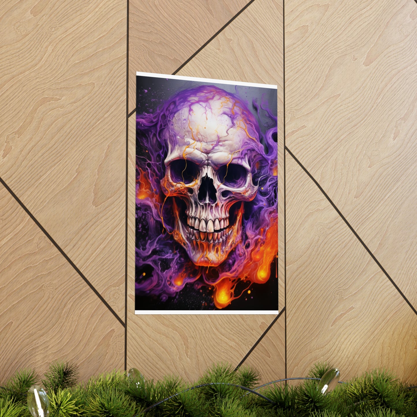 Premium Matte Vertical Posters Skull Flames 2