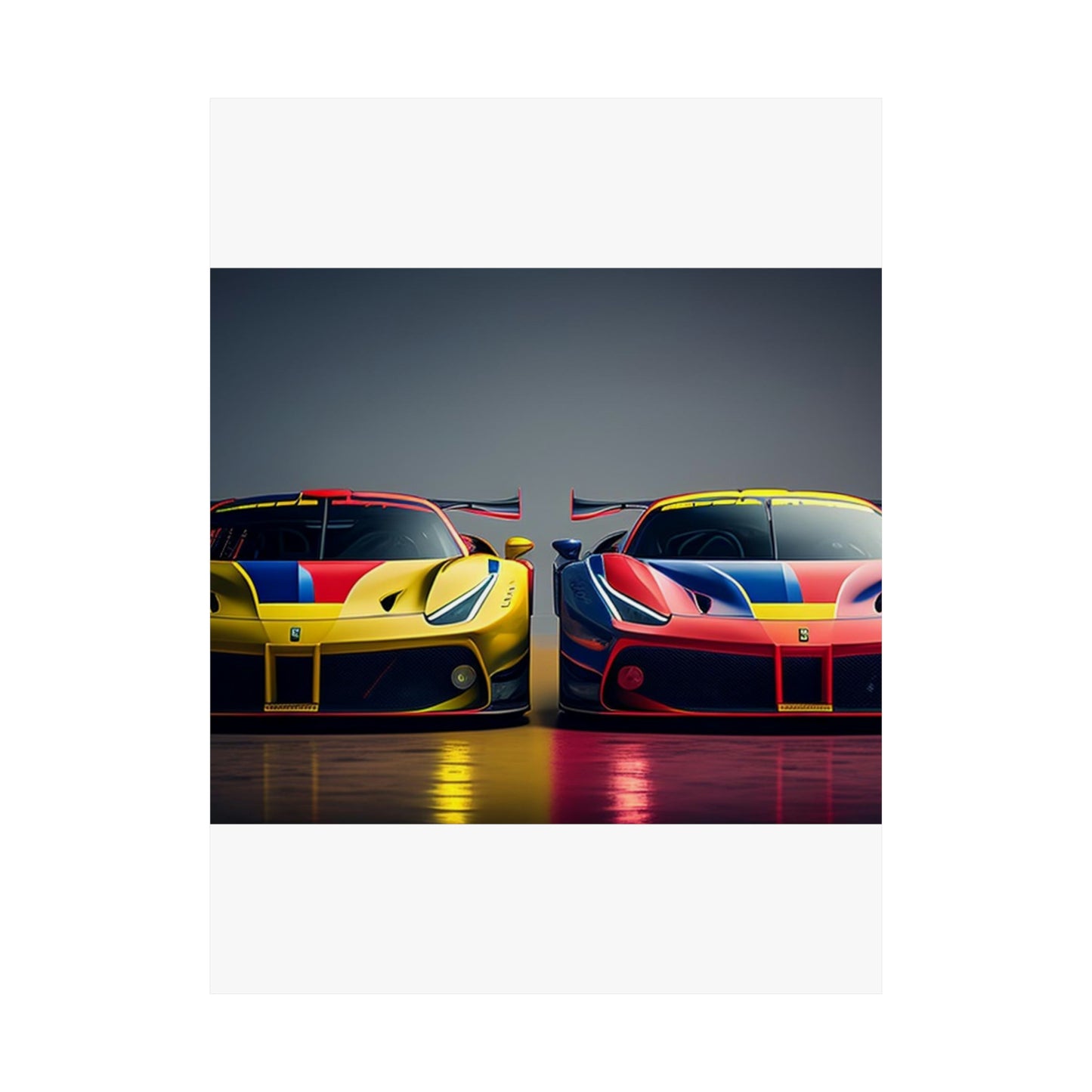 Premium Matte Vertical Posters Ferrari Red Blue 1