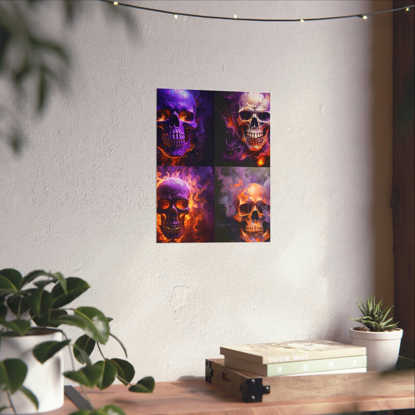 Premium Matte Vertical Posters Skull Flames 5