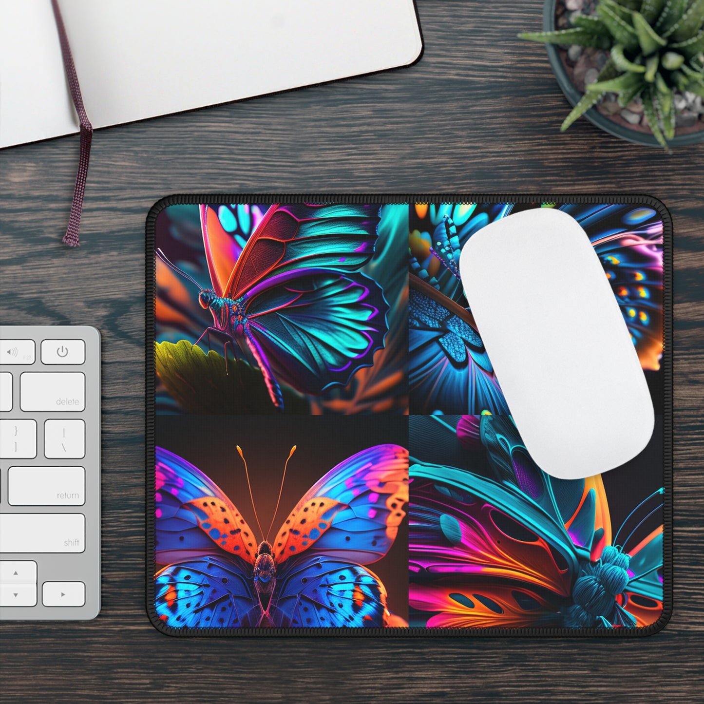 Gaming Mouse Pad  Neon Butterfly Macro 5