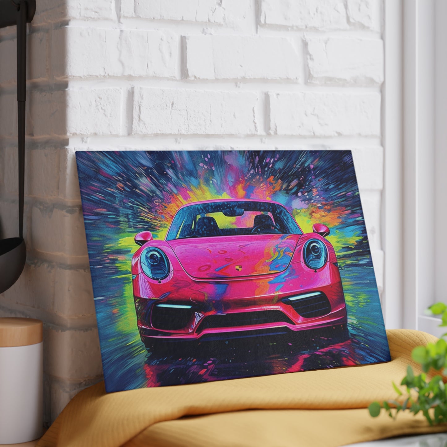 Glass Cutting Board Pink Porsche water fusion 3