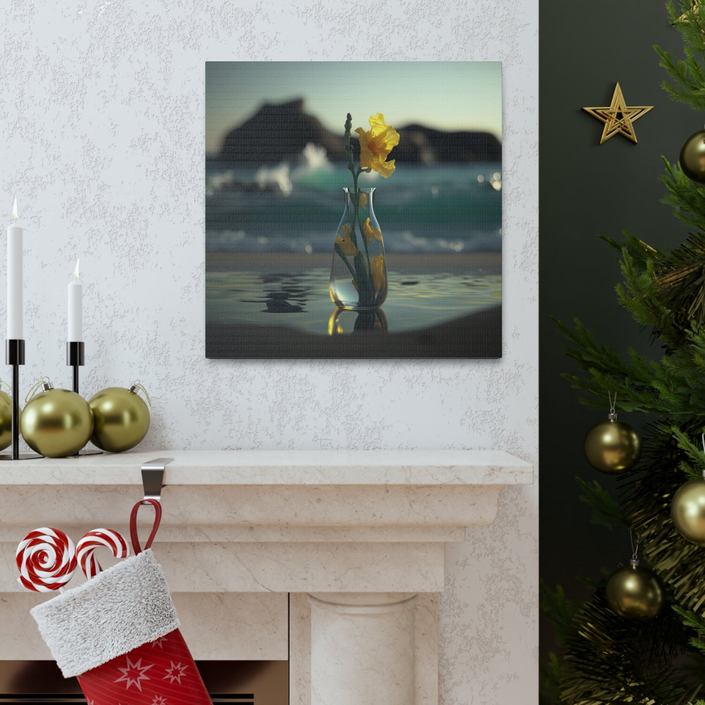 Canvas Gallery Wraps Yellow Gladiolus glass 2