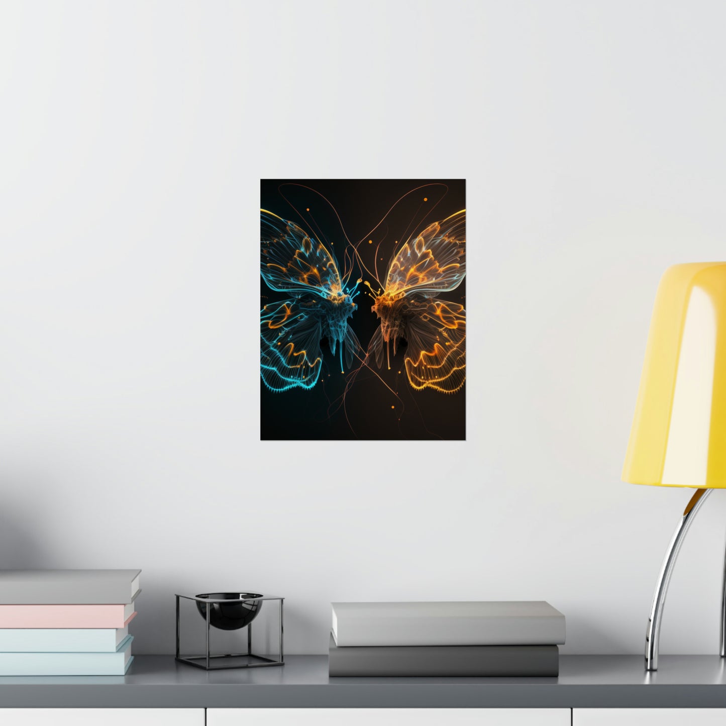 Premium Matte Vertical Posters Neon Glo Butterfly 1