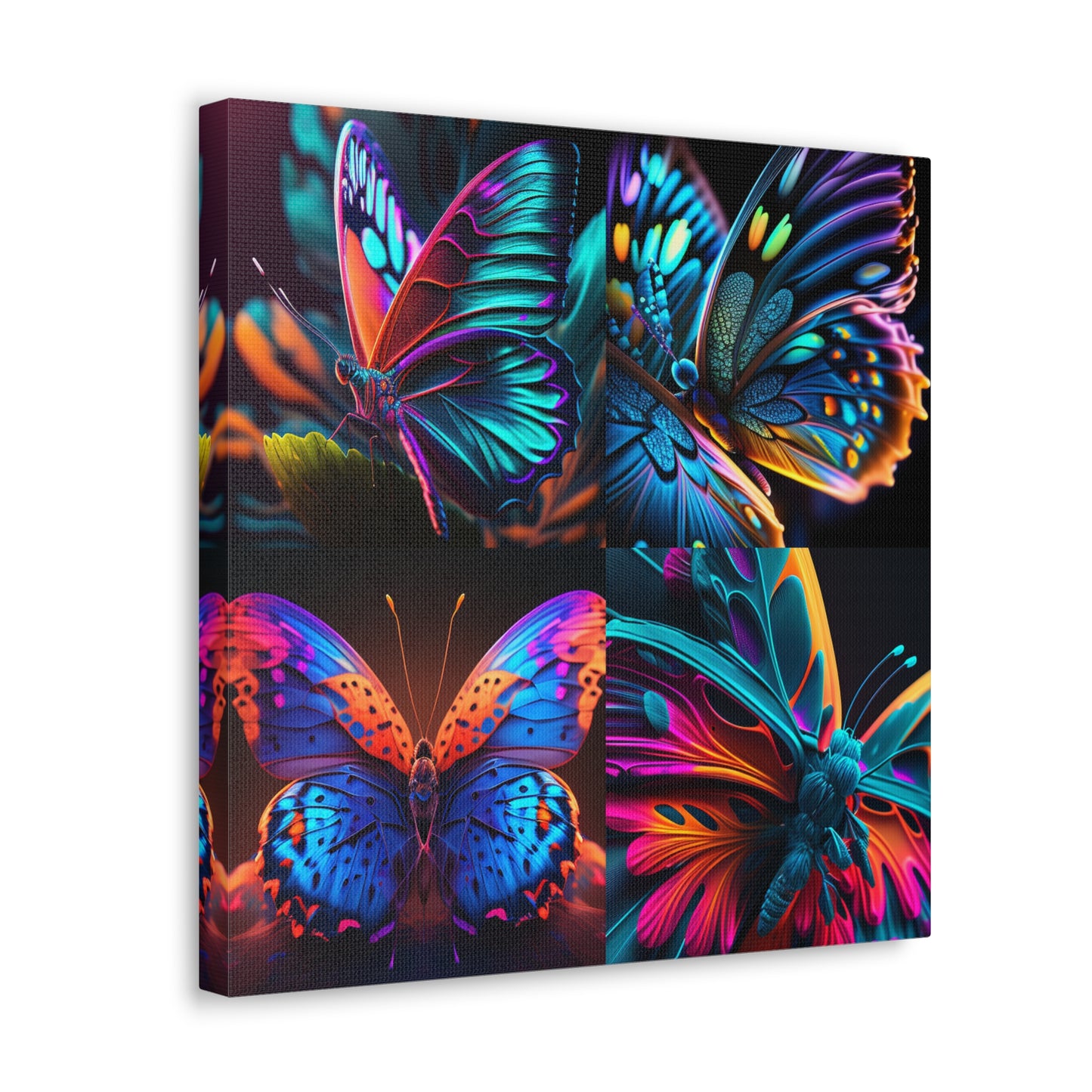 Canvas Gallery Wraps Neon Butterfly Macro 5