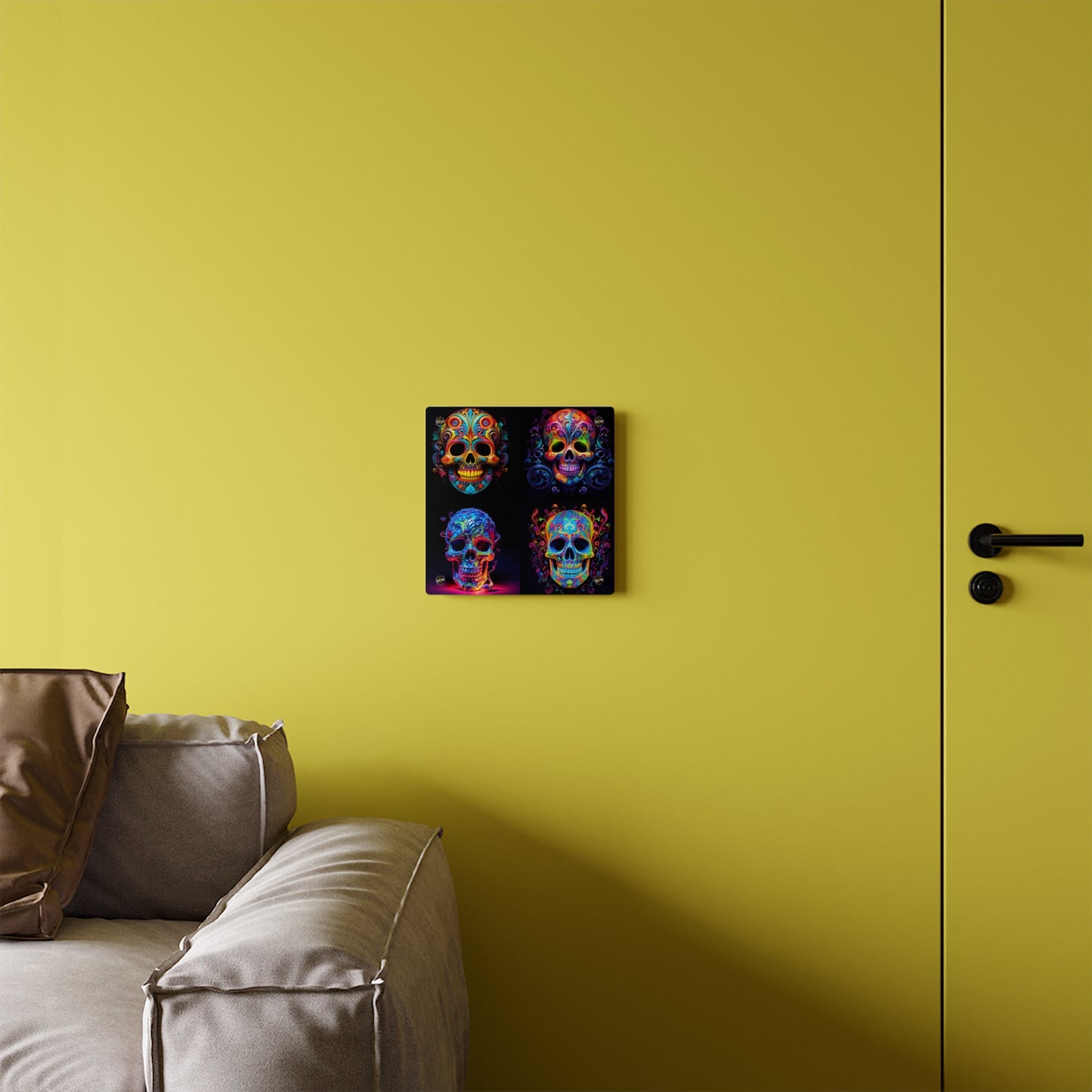 Acrylic Wall Art Panels Macro Skull Color 5